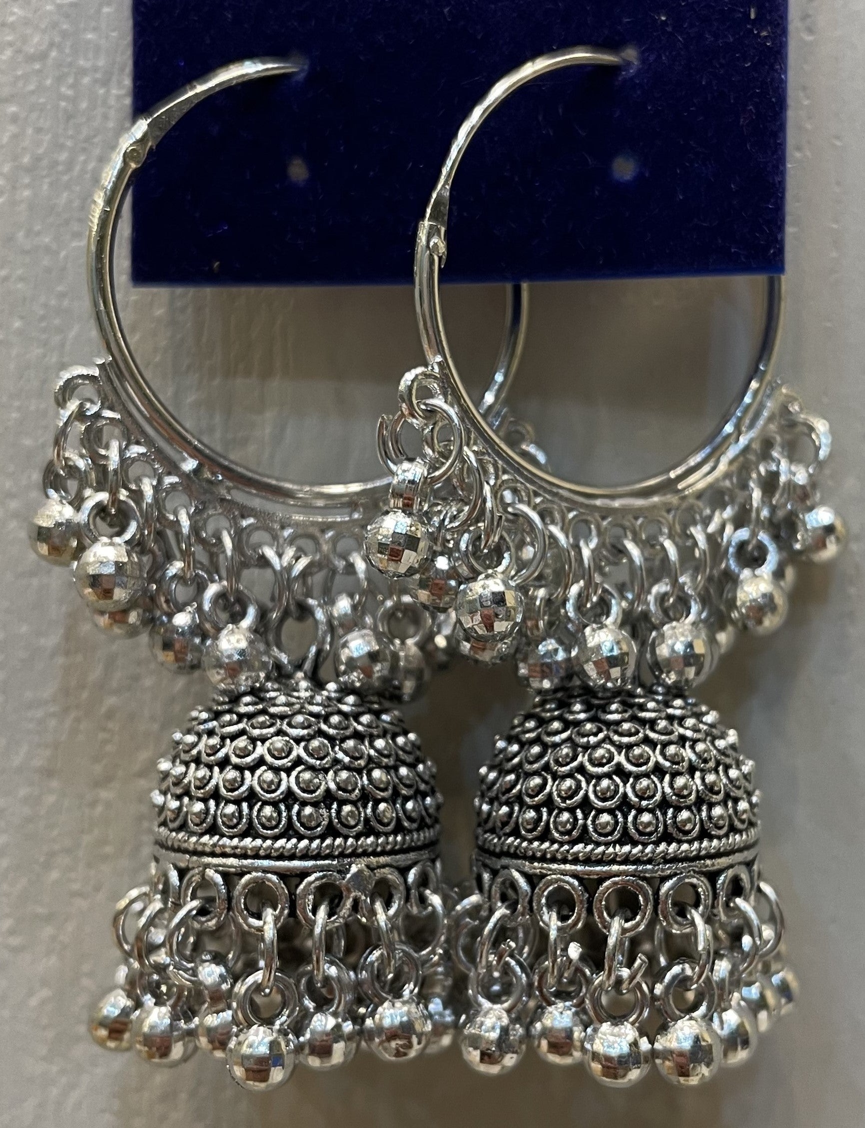 Imported Classical Jhumka Earrings Silver Circles