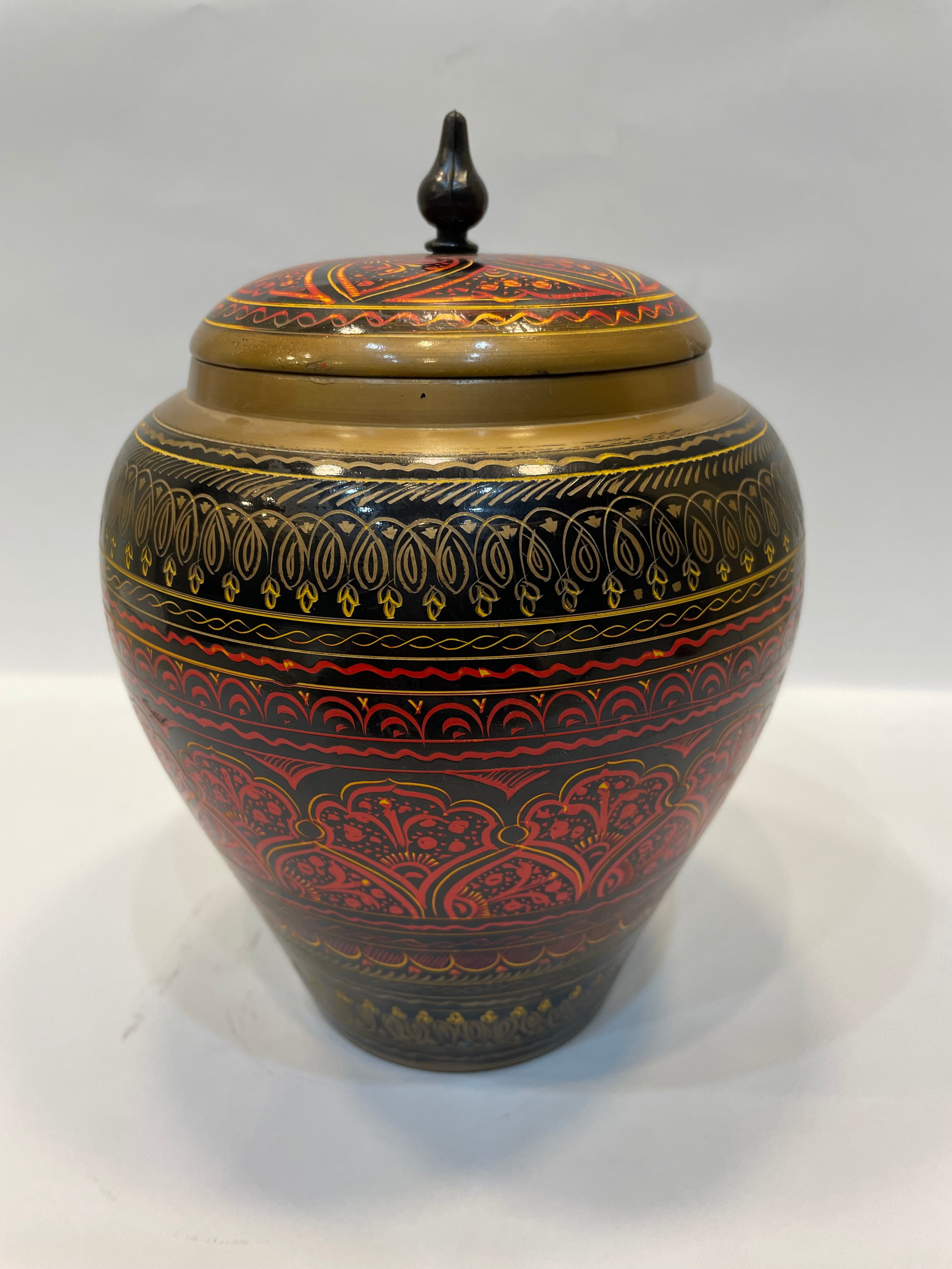 Hand-painted Wooden Candy Jar
