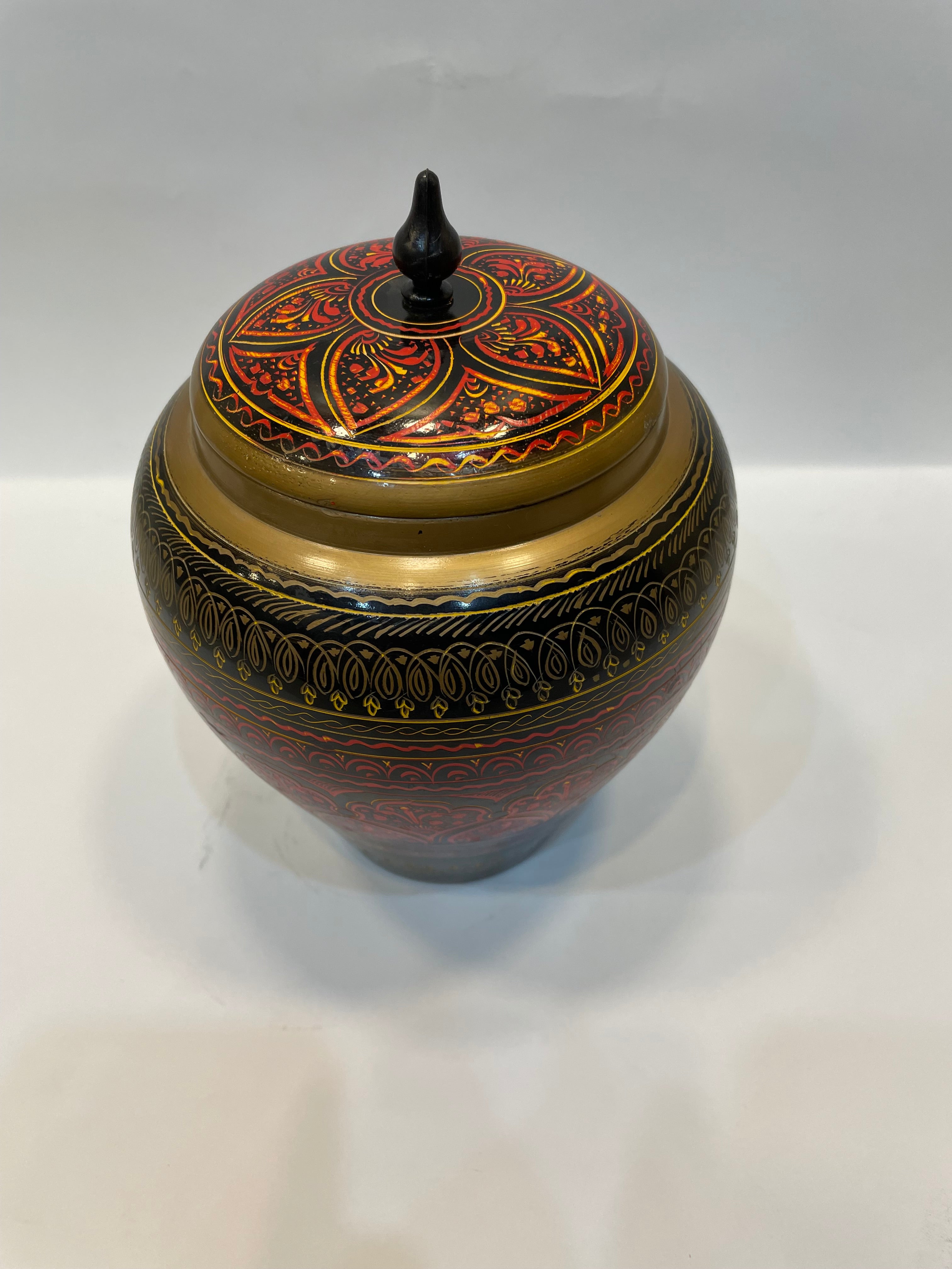 Hand-painted Wooden Candy Jar