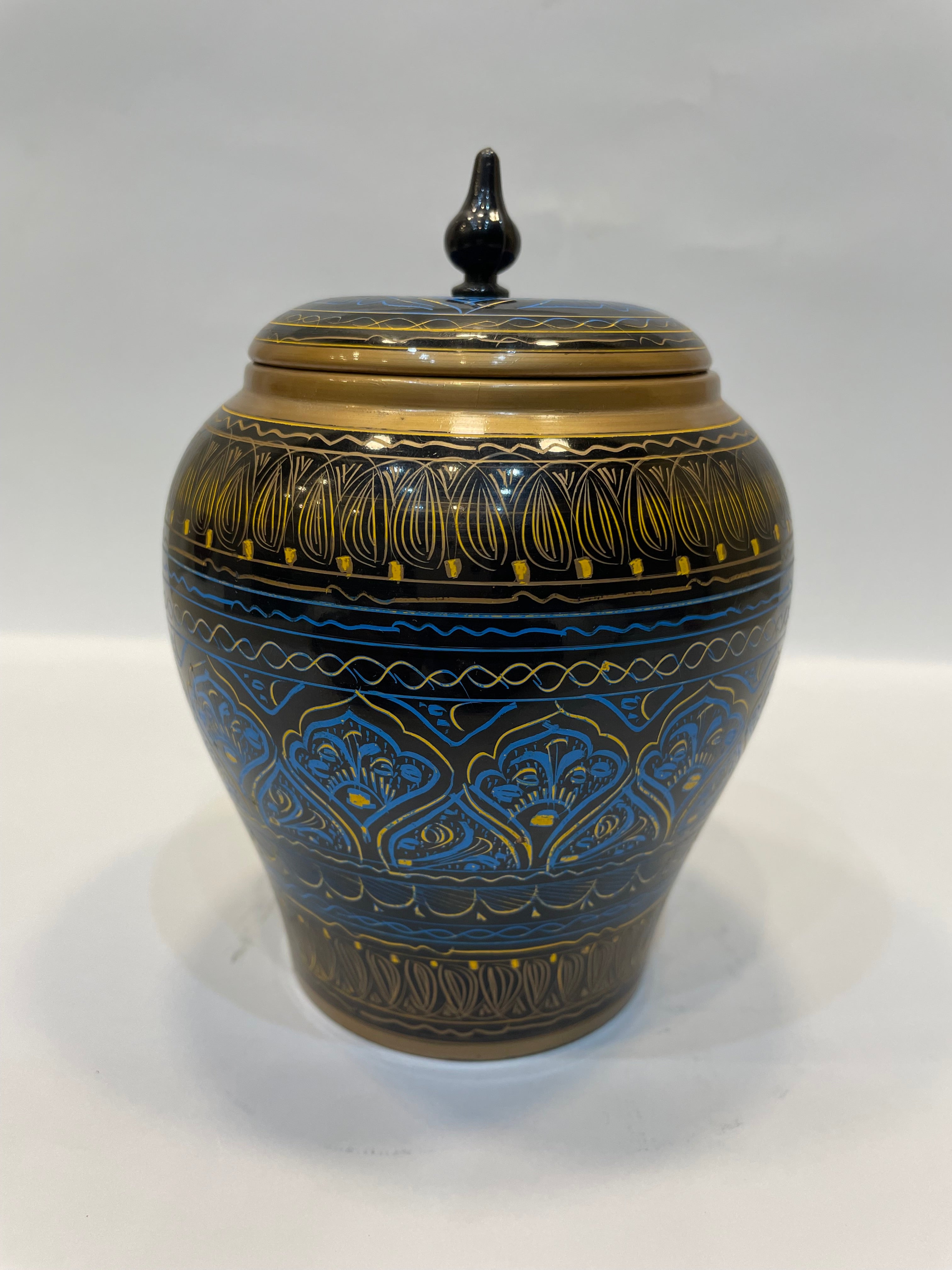 Hand-painted Wooden Candy Jar