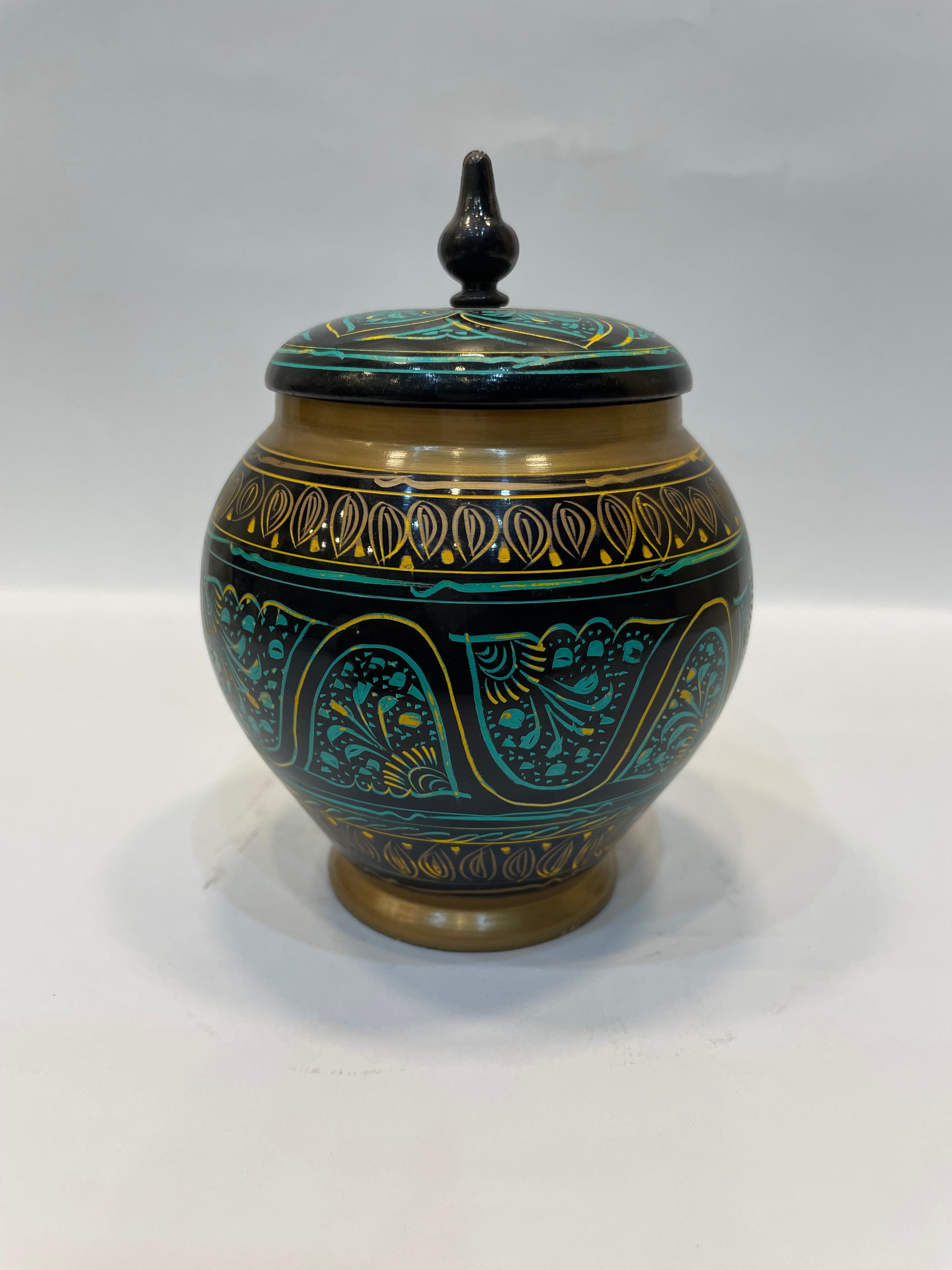 Hand-painted Wooden Candy Jar