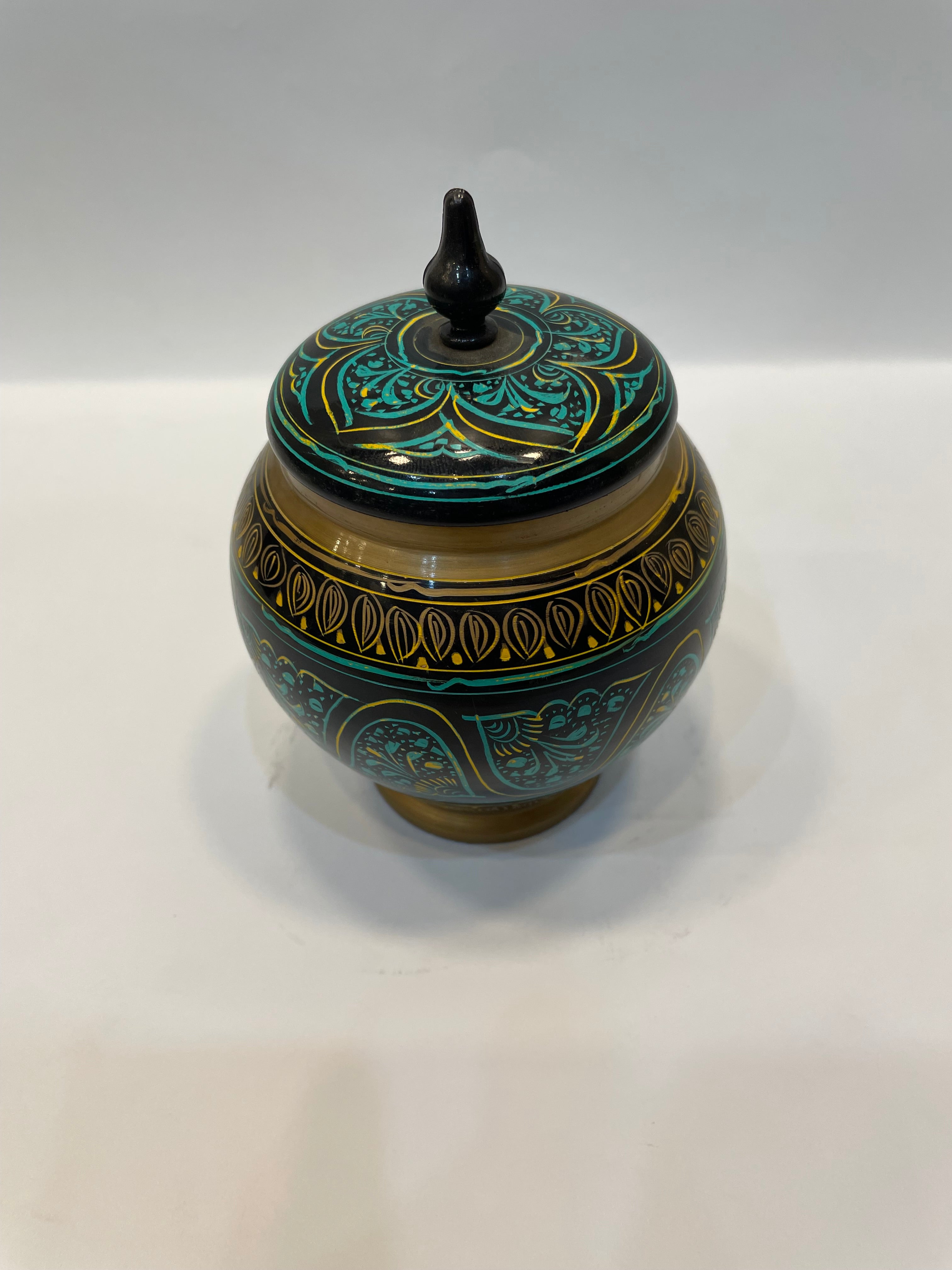 Hand-painted Wooden Candy Jar
