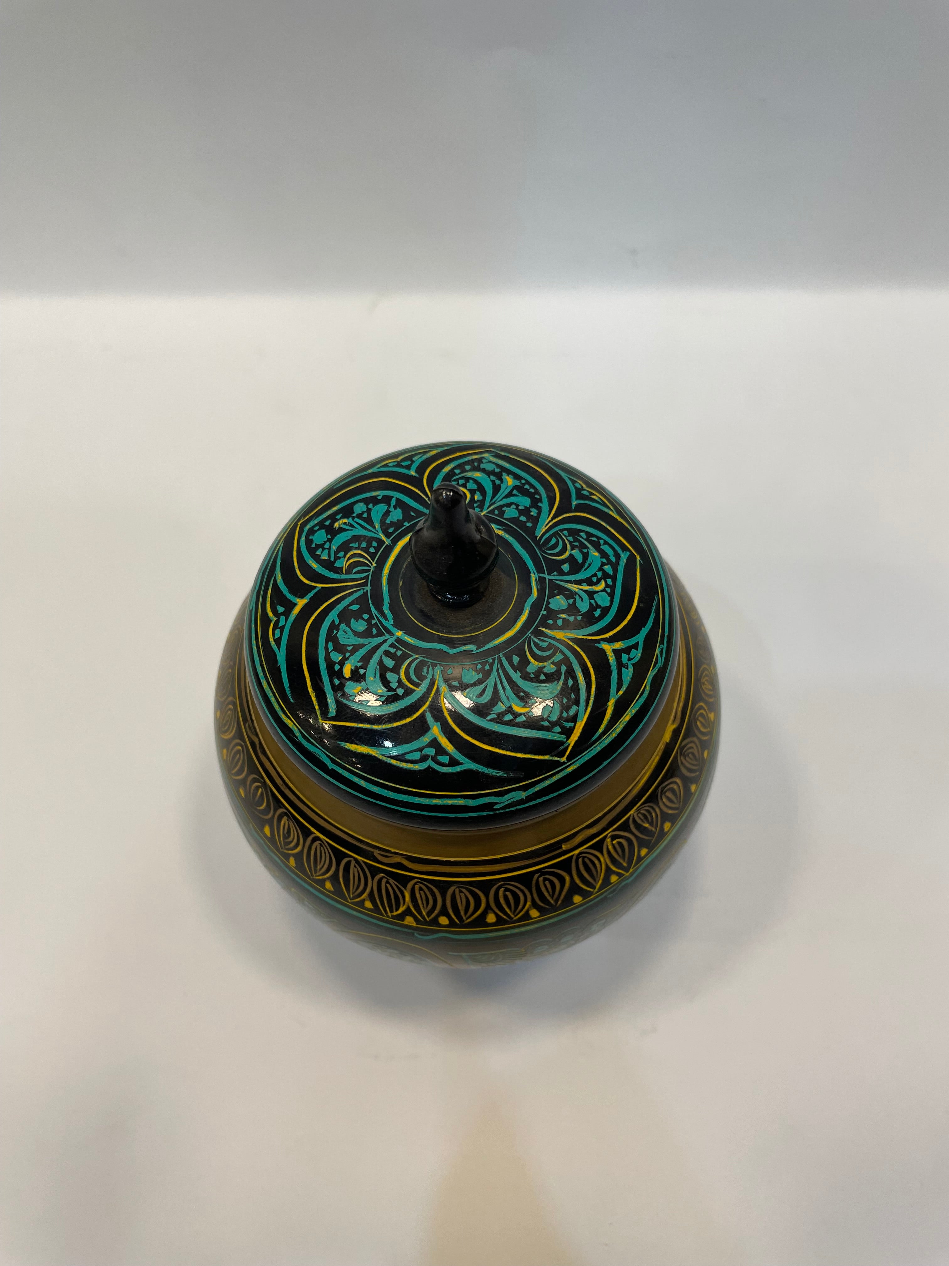 Hand-painted Wooden Candy Jar