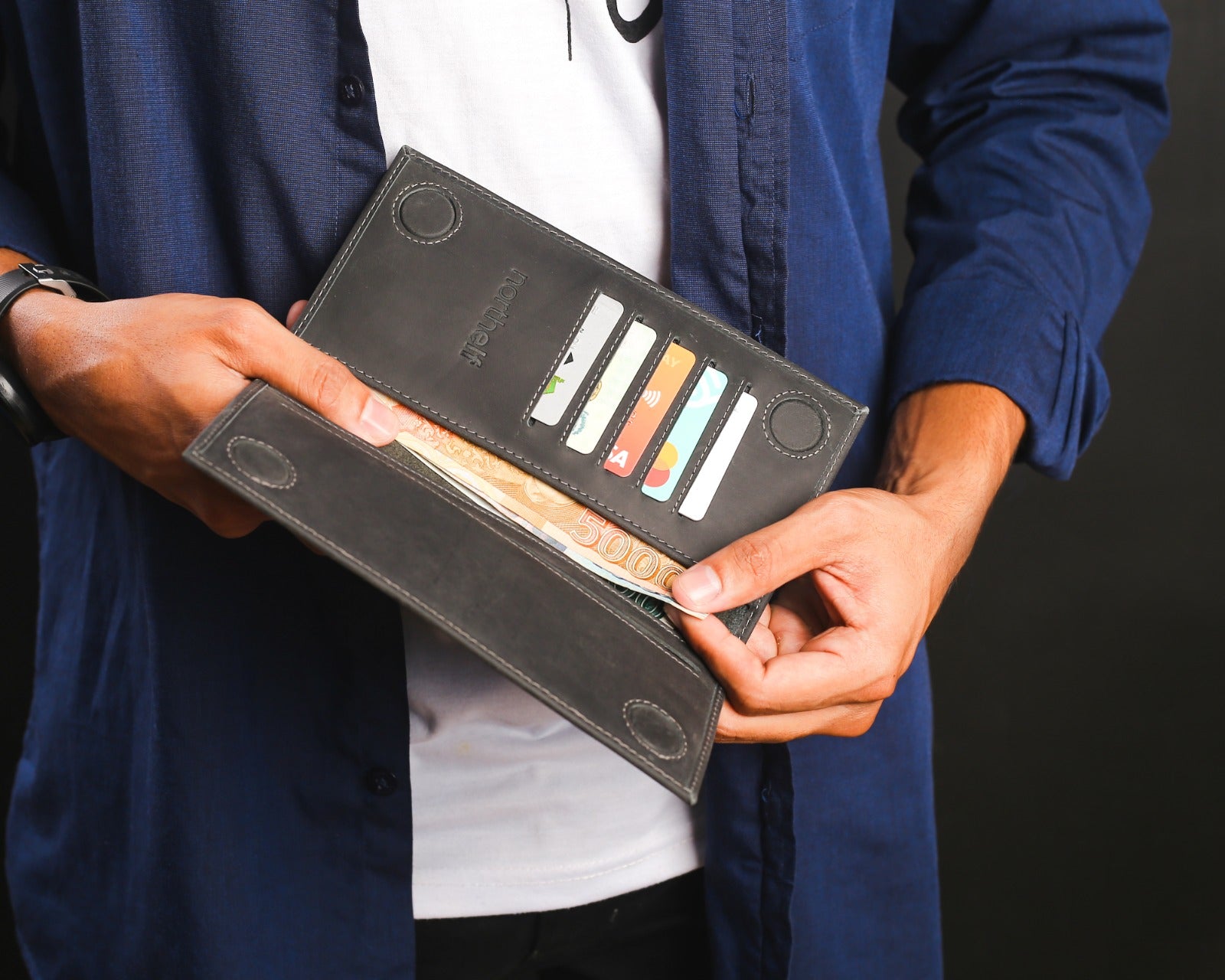 Genuine Leather Long Wallet for Men, Alpha by Northelf