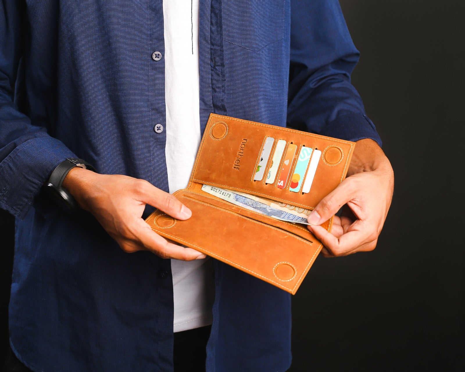 Genuine Leather Long Wallet for Men, Alpha by Northelf