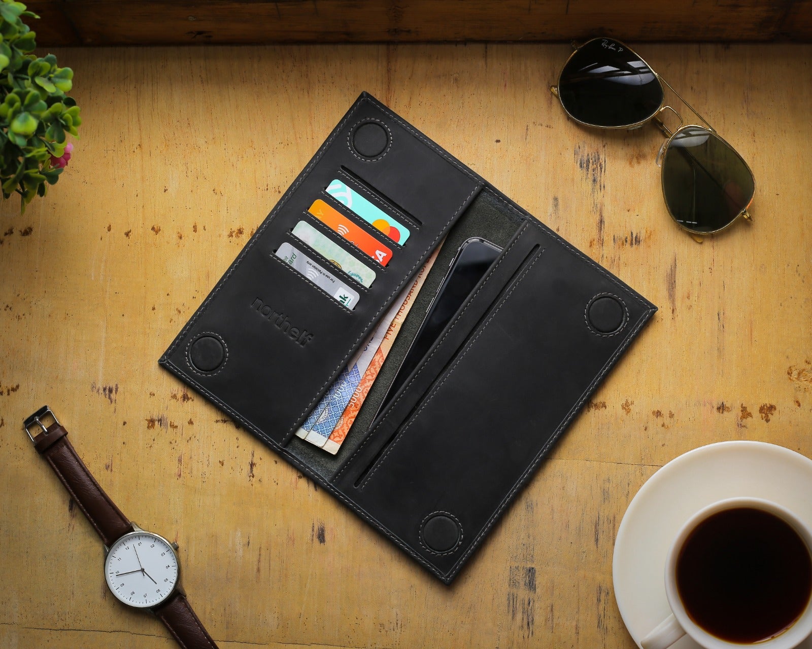 Genuine Leather Long Wallet for Men, Alpha by Northelf