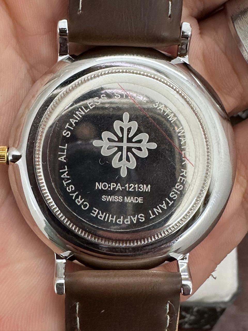 Patek Philippe Slim Leather Strap Watch for Men