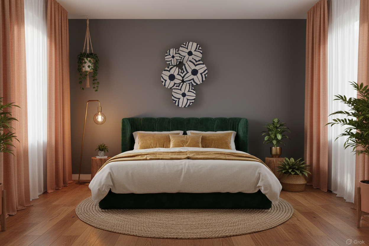 Handwoven Black and White Baskets set (5 piece)