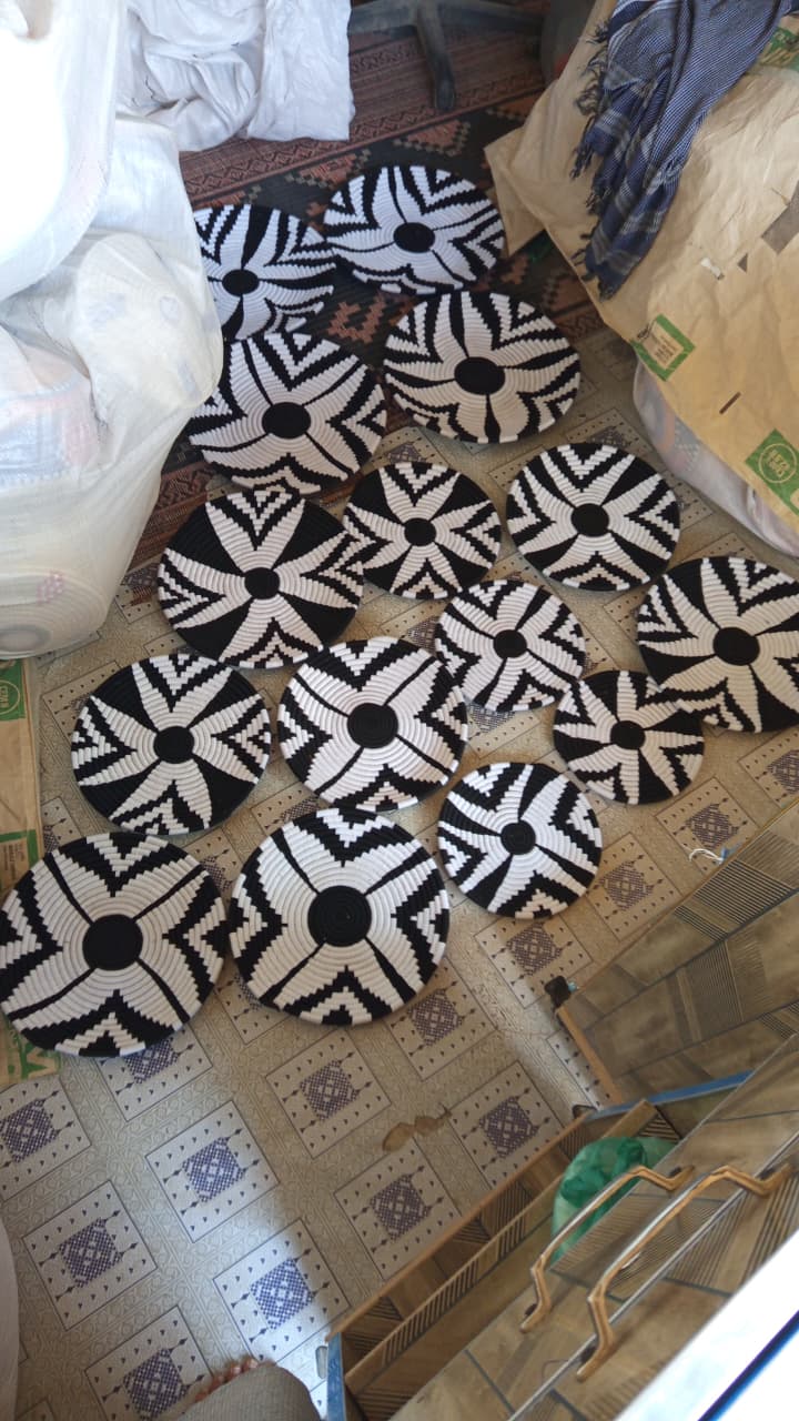 Handwoven Black and White Baskets set (5 piece)