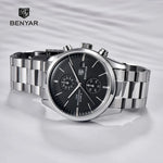 Benyar Insider Chrono BY-5187-Black Stainless Steel Watch for Men