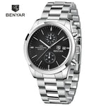 Benyar Insider Chrono BY-5187-Black Stainless Steel Watch for Men