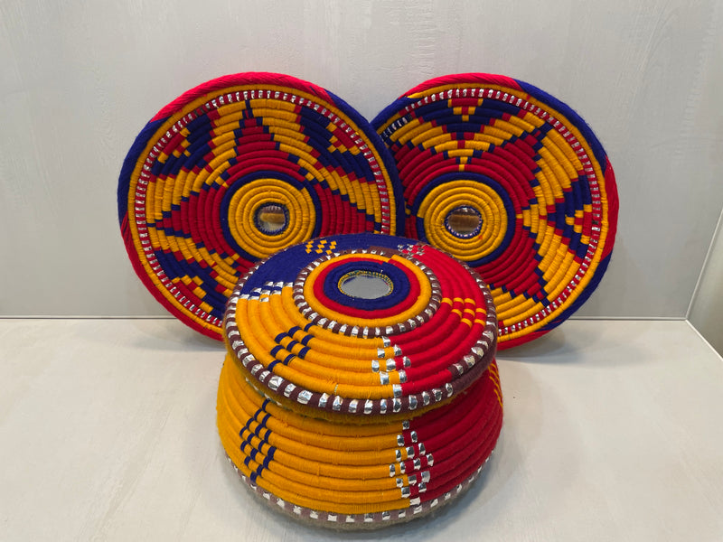 Handwoven Hotpot & Baskets Set (Blue)