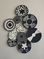 Handwoven Black and White Baskets set (10 piece)