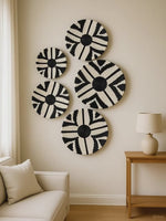 Handwoven Black and White Baskets set (5 piece)