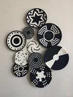 Handwoven Black and White Baskets set (10 piece)