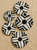 Handwoven Black and White Baskets set (5 piece)