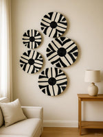 Handwoven Black and White Baskets set (5 piece)