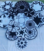 Handwoven Black and White Baskets set (14 piece)